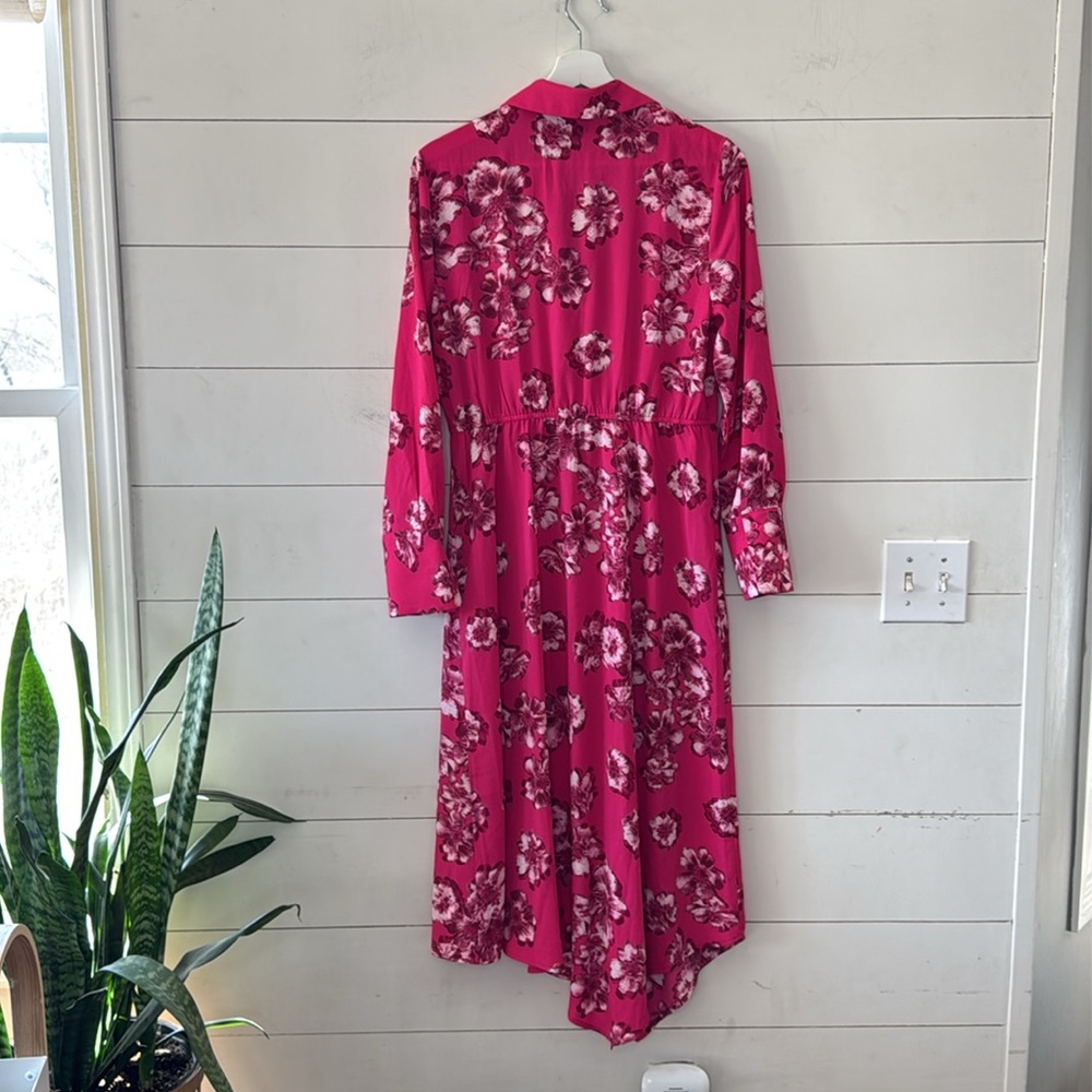 NWT Scoop Pink Floral Long Sleeve Wrap Shirt Dress Size XS - Picture 8 of 9
